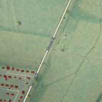 Second close-up of the map of Gates, Tennessee print showing more streets and buildings