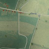 Second close-up of the map of Gatesville, North Carolina print showing more streets and buildings