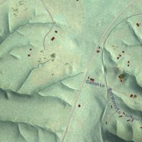 Second close-up of the map of Gateway, Arkansas print showing more streets and buildings