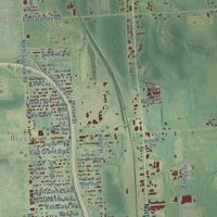 Second close-up of the map of Genesee, Michigan print showing more streets and buildings