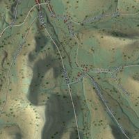Second close-up of the map of Genesee, Pennsylvania print showing more streets and buildings