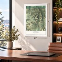 Genesee, Pennsylvania map, 18 x 24 inch print in a white frame in a home office