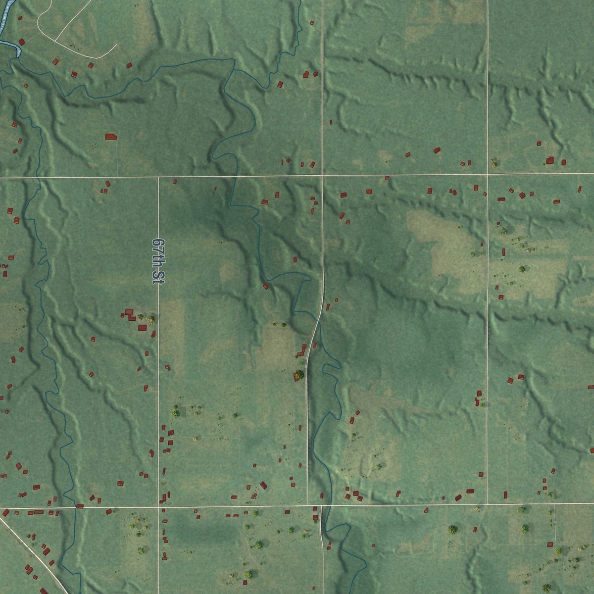 Second close-up of the map of Geneva, Van Buren County, Michigan print showing more streets and buildings
