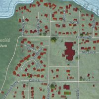 Second close-up of the map of Geneva, Washington print showing more streets and buildings