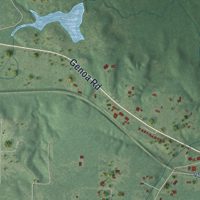 Second close-up of the map of Genoa, Arkansas print showing more streets and buildings