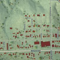 Second close-up of the map of Genoa, Nebraska print showing more streets and buildings