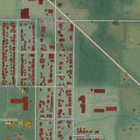 Second close-up of the map of Genoa, Ohio print showing more streets and buildings
