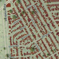 Second close-up of the map of Gentilly Terrace, Louisiana print showing more streets and buildings