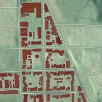 Second close-up of the map of Georgetown, District of Columbia print showing more streets and buildings