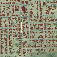 Second close-up of the map of Georgetown, Illinois print showing more streets and buildings