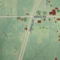 Second close-up of the map of Georgetown, Louisiana print showing more streets and buildings