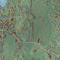 Second close-up of the map of Georgetown, Massachusetts print showing more streets and buildings