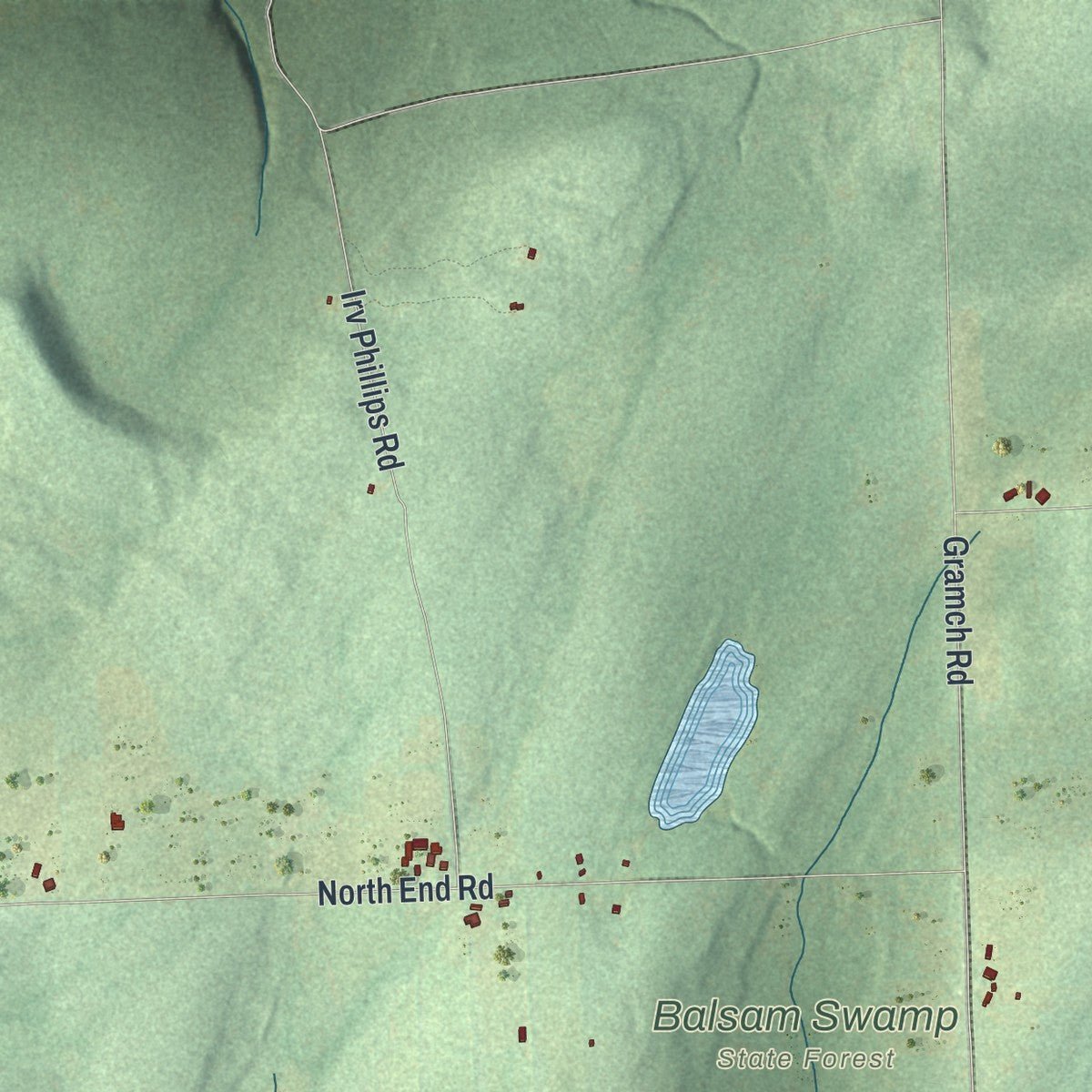 Second close-up of the map of German, New York print showing more streets and buildings