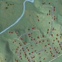 Second close-up of the map of Germanton, North Carolina print showing more streets and buildings