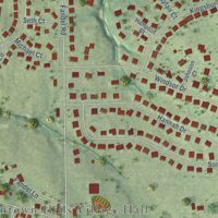 Second close-up of the map of Germantown Hills, Illinois print showing more streets and buildings