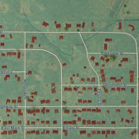 Second close-up of the map of Geronimo, Oklahoma print showing more streets and buildings