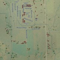 Second close-up of the map of Geronimo, Texas print showing more streets and buildings