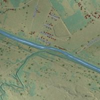 Second close-up of the map of Gholson, Texas print showing more streets and buildings