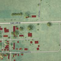 Second close-up of the map of Gibbon, Minnesota print showing more streets and buildings