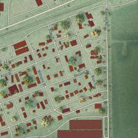 Second close-up of the map of Gibbon, Nebraska print showing more streets and buildings