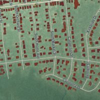 Second close-up of the map of Gibbstown, New Jersey print showing more streets and buildings
