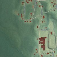 Second close-up of the map of Gibsland, Louisiana print showing more streets and buildings