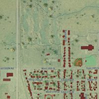 Second close-up of the map of Gibson City, Illinois print showing more streets and buildings