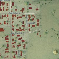 Second close-up of the map of Gifford, Illinois print showing more streets and buildings