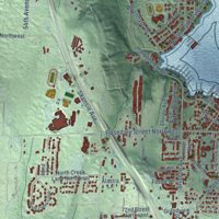 Second close-up of the map of Gig Harbor, Washington print showing more streets and buildings