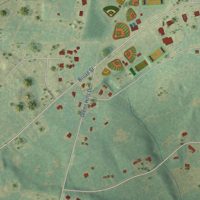 Second close-up of the map of Gilbert, South Carolina print showing more streets and buildings