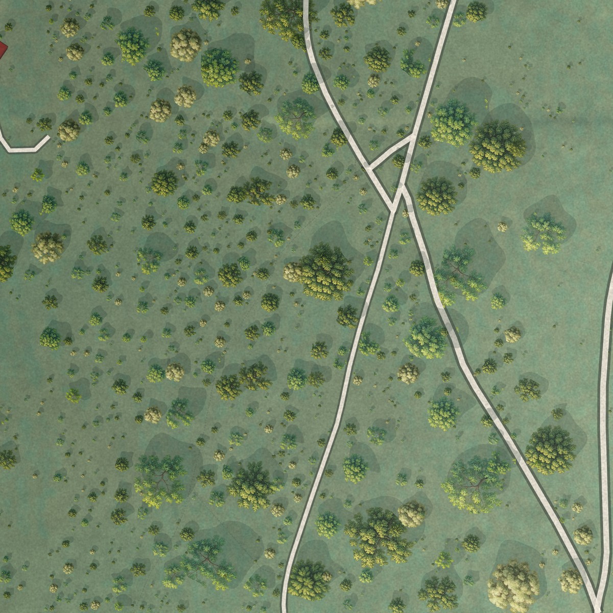 Second close-up of the map of Gilchrist, Oregon print showing more streets and buildings