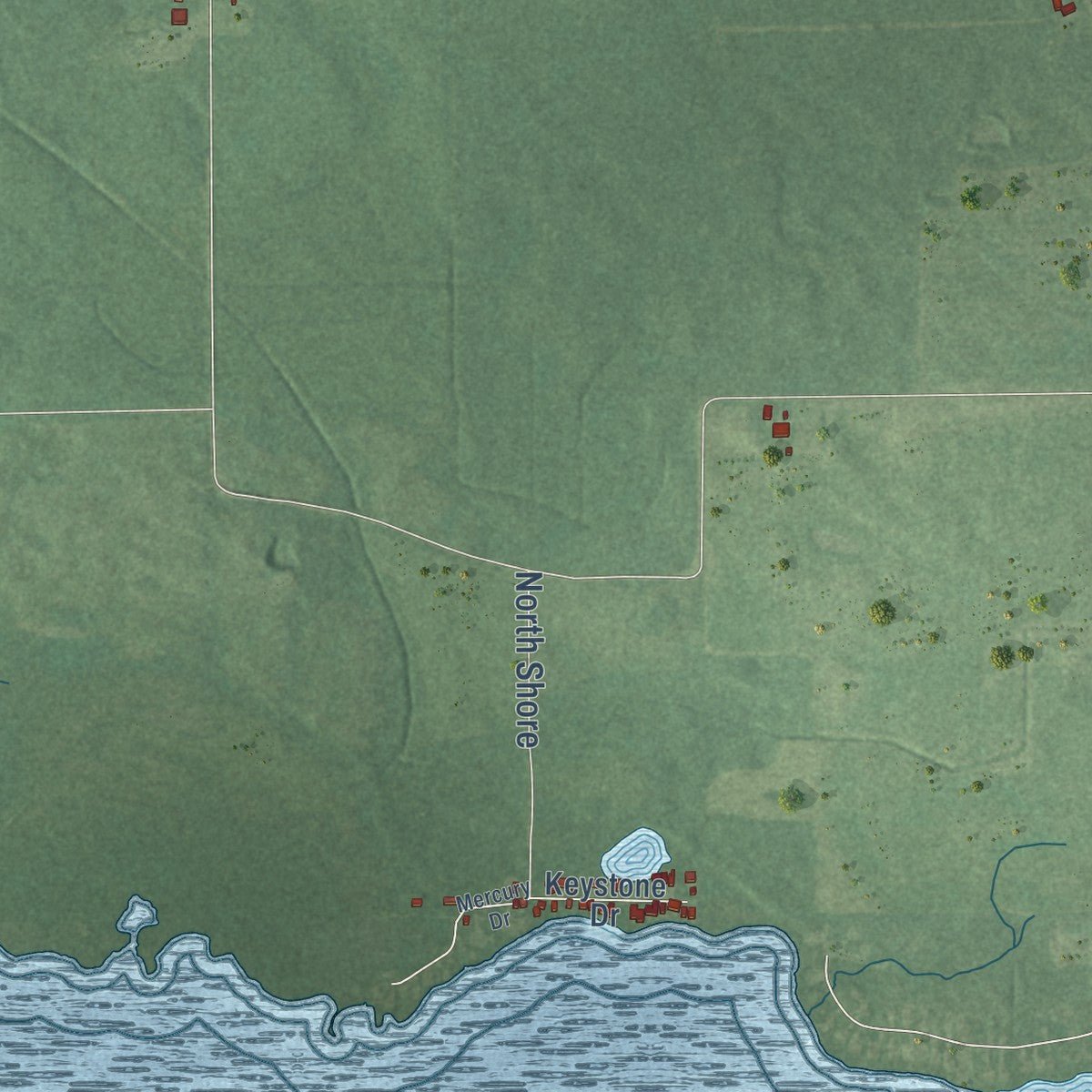 Second close-up of the map of Gilead, Michigan print showing more streets and buildings