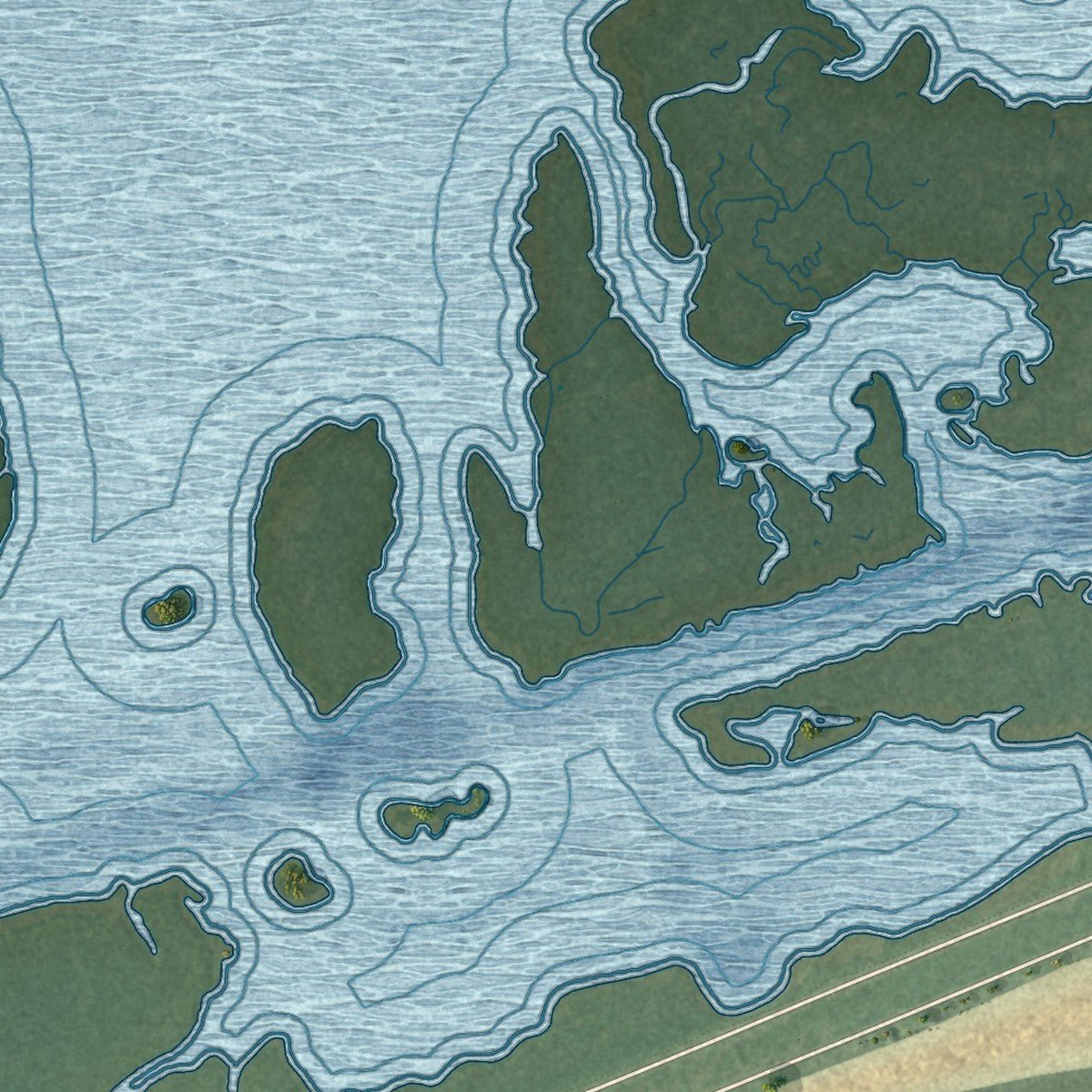 Second close-up of the map of Gilgo, New York print showing more streets and buildings