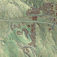 Second close-up of the map of Gillette, Wyoming print showing more streets and buildings