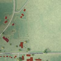 Second close-up of the map of Gilman, Minnesota print showing more streets and buildings