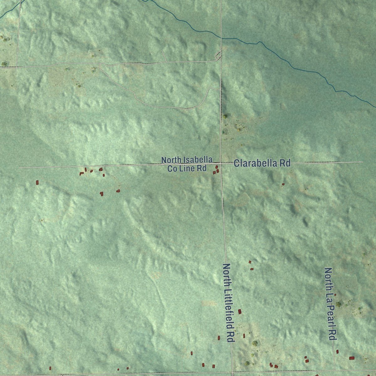 Second close-up of the map of Gilmore, Isabella County, Michigan print showing more streets and buildings