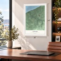 Girard, Erie County, Pennsylvania map, 18 x 24 inch print in a white frame in a home office