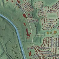 Second close-up of the map of Girard, Ohio print showing more streets and buildings