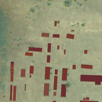 Second close-up of the map of Glacier Colony, Montana print showing more streets and buildings