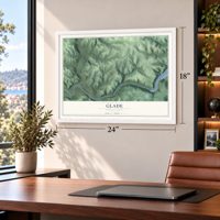 Glade, Pennsylvania map, 18 x 24 inch print in a white frame in a home office