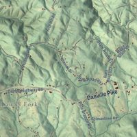 Second close-up of the map of Gladesboro, Virginia print showing more streets and buildings