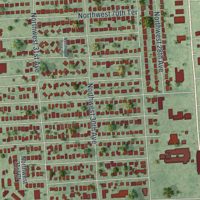 Second close-up of the map of Gladeview, Florida print showing more streets and buildings