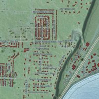 Second close-up of the map of Gladstone, Michigan print showing more streets and buildings