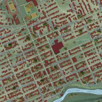 Second close-up of the map of Gladstone, Oregon print showing more streets and buildings