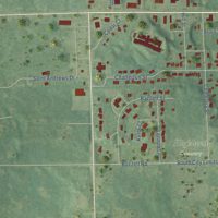 Second close-up of the map of Gladwin, Michigan print showing more streets and buildings