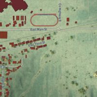 Second close-up of the map of Glasford, Illinois print showing more streets and buildings