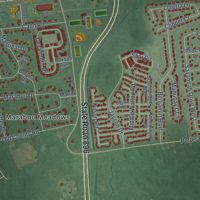 Second close-up of the map of Glasgow, Delaware print showing more streets and buildings
