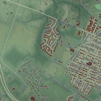 Second close-up of the map of Glassboro, New Jersey print showing more streets and buildings
