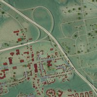 Second close-up of the map of Glastonbury Center, Connecticut print showing more streets and buildings