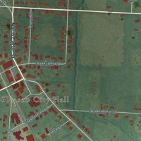 Second close-up of the map of Gleason, Tennessee print showing more streets and buildings